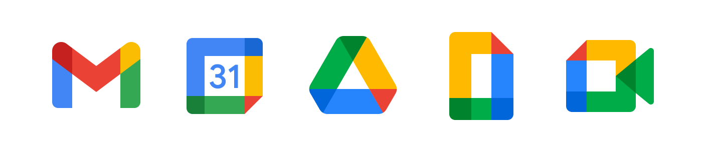 Íconos de los principales servicios de Google Workspace